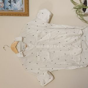 Madewell short sleeve button up embroidered cactus shirt